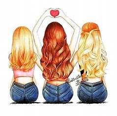 Image result for Cute 5 Best Friend Drawings